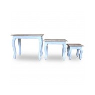 Ensemble de tables gigognes 3 pcs Bois de récupération massif 