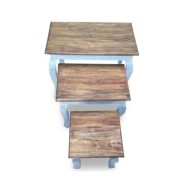 Ensemble de tables gigognes 3 pcs Bois de récupération massif 