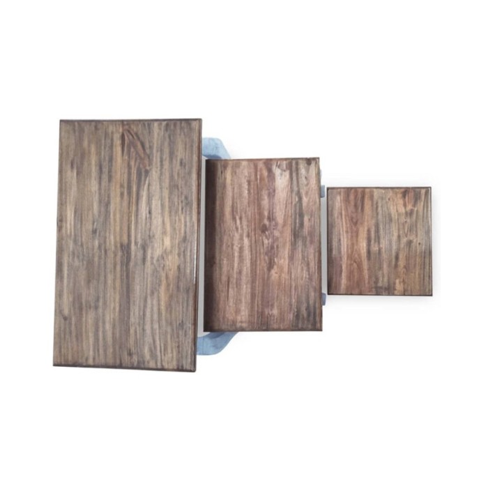 Ensemble de tables gigognes 3 pcs Bois de récupération massif 
