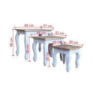 Ensemble de tables gigognes 3 pcs Bois de récupération massif 