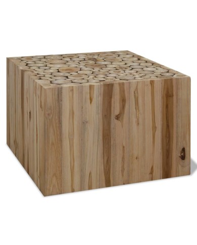 Table basse Teck authentique 50 x 50 x 35 cm