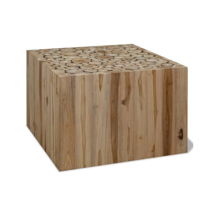 Table basse Teck authentique 50 x 50 x 35 cm
