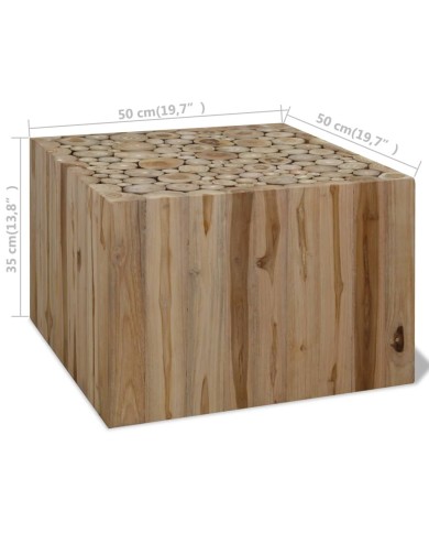 Table basse Teck authentique 50 x 50 x 35 cm
