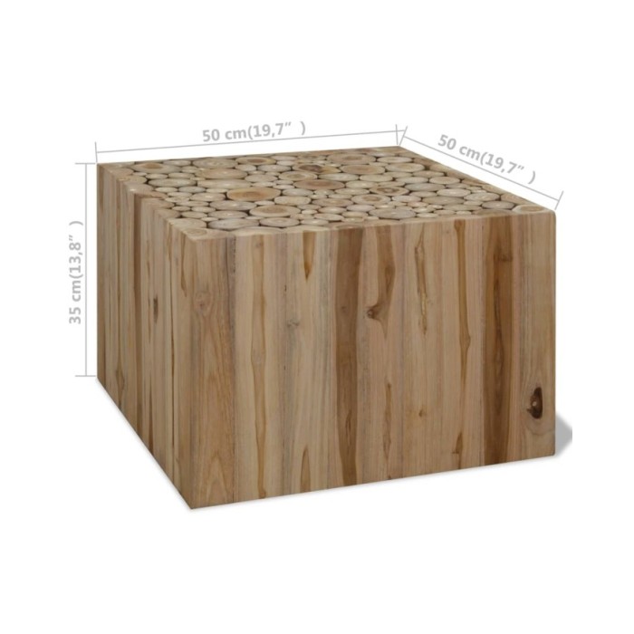 Table basse Teck authentique 50 x 50 x 35 cm