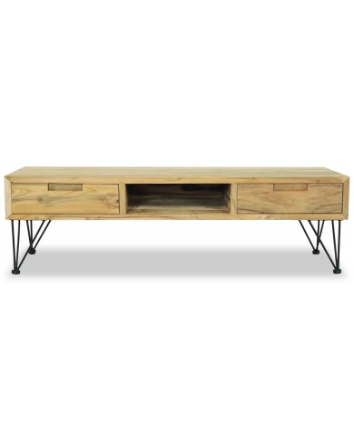 Meuble TV 120 x 35 x 35 cm Teck massif