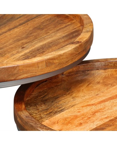 Ensemble de tables d'appoint 2 pcs Bois de manguier massif