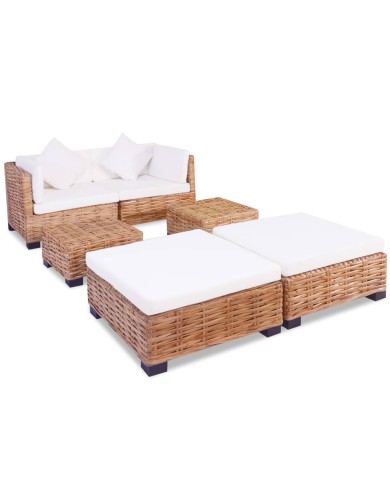 Jeu de canapés 16 pcs Rotin naturel
