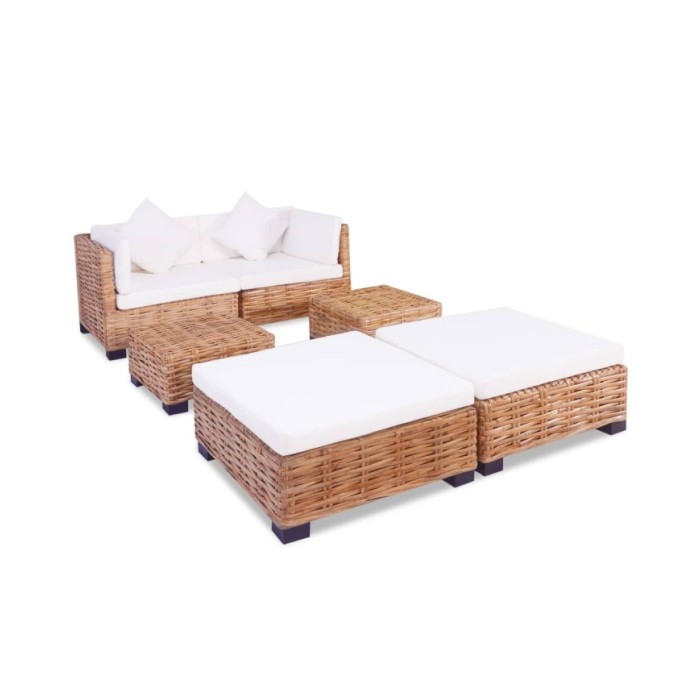 Jeu de canapés 16 pcs Rotin naturel