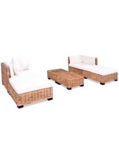 Jeu de canapés 16 pcs Rotin naturel