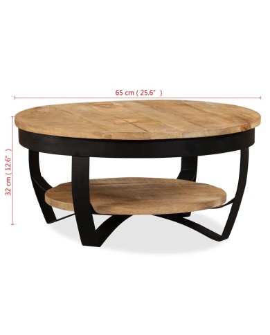 Table basse Bois massif de manguier 65 x 32 cm