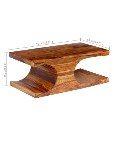 Table basse Bois massif de Sesham 90 x 50 x 35 cm