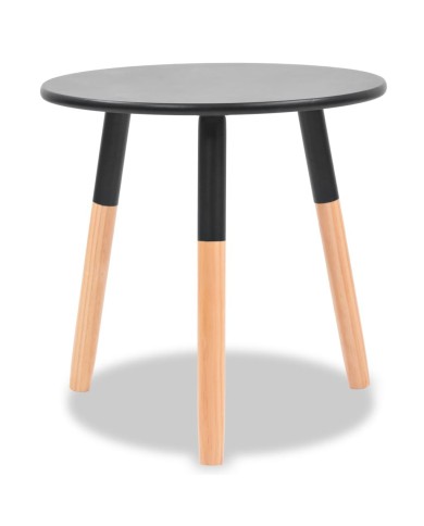 Ensemble de tables d'appoint 2 pcs Bois de pin massif Noir