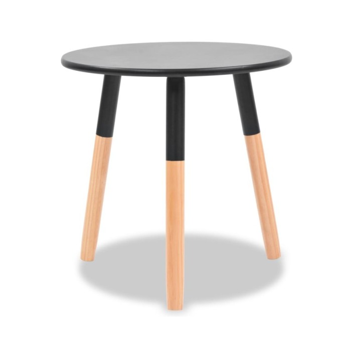 Ensemble de tables d'appoint 2 pcs Bois de pin massif Noir