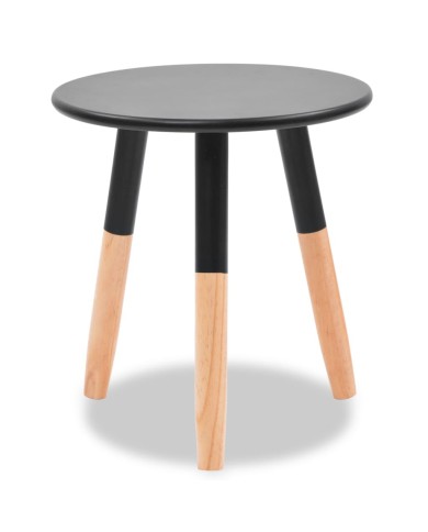 Ensemble de tables d'appoint 2 pcs Bois de pin massif Noir