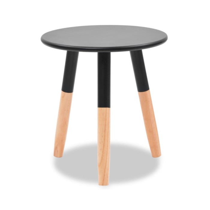 Ensemble de tables d'appoint 2 pcs Bois de pin massif Noir