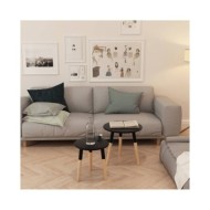 Ensemble de tables d'appoint 2 pcs Bois de pin massif Noir