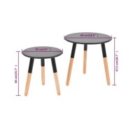 Ensemble de tables d'appoint 2 pcs Bois de pin massif Noir