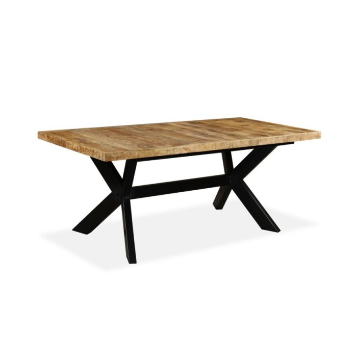 Table de salle à manger Bois de manguier solide et Acier 180 cm