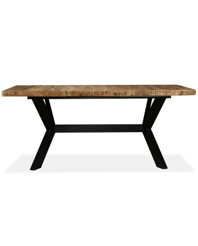 Table de salle à manger Bois de manguier solide et Acier 180 cm