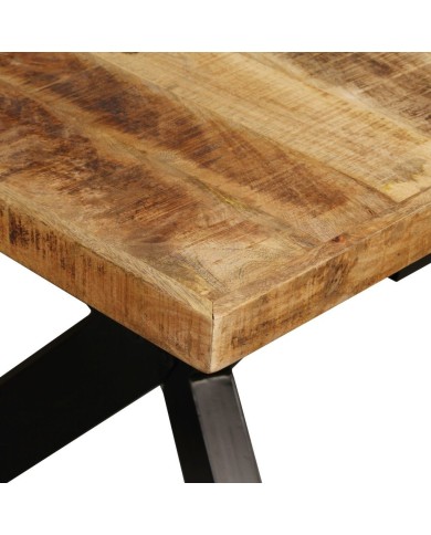 Table de salle à manger Bois de manguier solide et Acier 180 cm