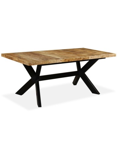 Table de salle à manger Bois de manguier solide et Acier 180 cm