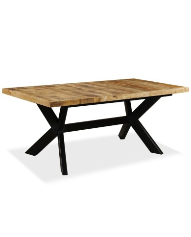 Table de salle à manger Bois de manguier solide et Acier 180 cm