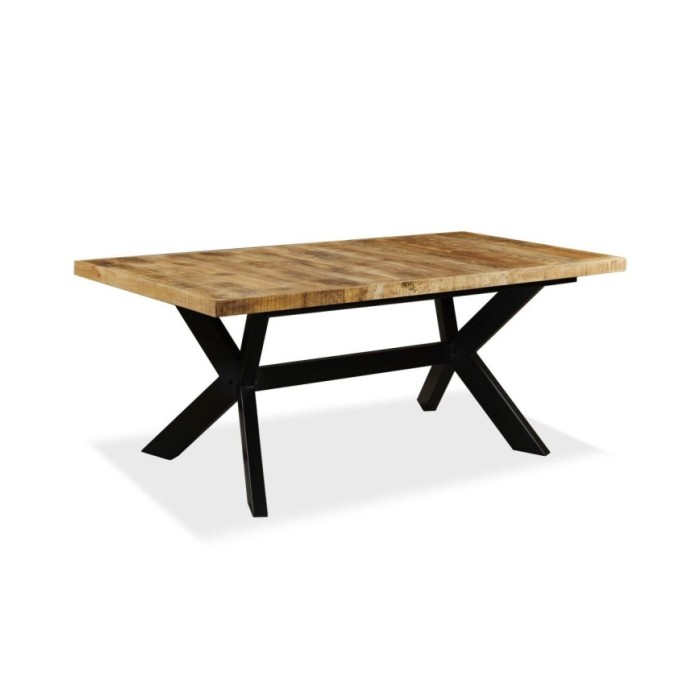 Table de salle à manger Bois de manguier solide et Acier 180 cm