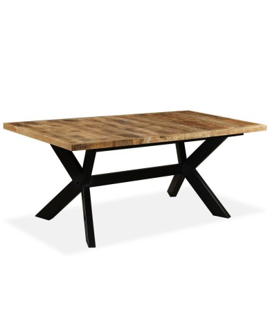 Table de salle à manger Bois de manguier solide et Acier 180 cm