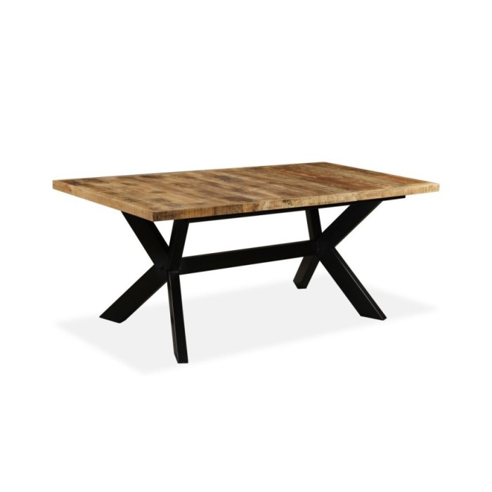 Table de salle à manger Bois de manguier solide et Acier 180 cm