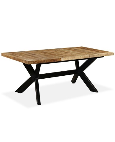 Table de salle à manger Bois de manguier solide et Acier 180 cm