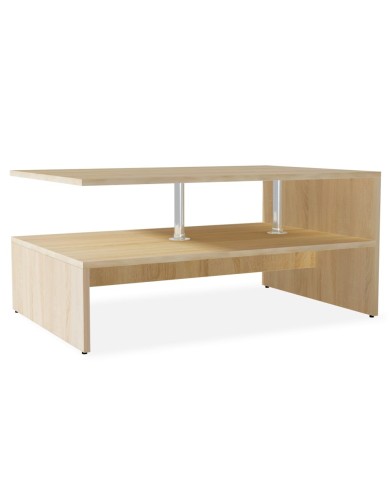 Table basse en aggloméré 90 x 59 x 42 cm Chêne