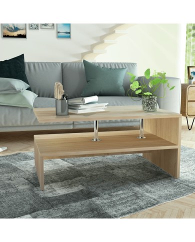 Table basse en aggloméré 90 x 59 x 42 cm Chêne