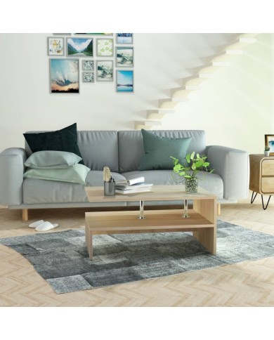 Table basse en aggloméré 90 x 59 x 42 cm Chêne