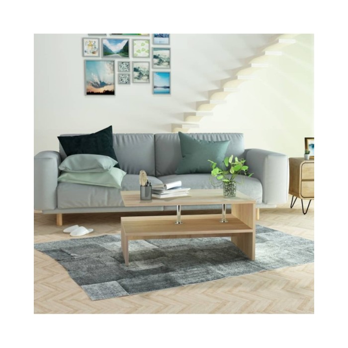 Table basse en aggloméré 90 x 59 x 42 cm Chêne