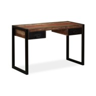 Bureau avec 2 tiroirs Bois de récupération massif 120x50x76 cm