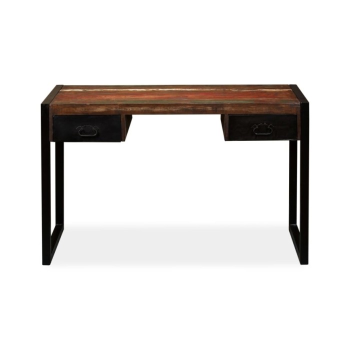 Bureau avec 2 tiroirs Bois de récupération massif 120x50x76 cm