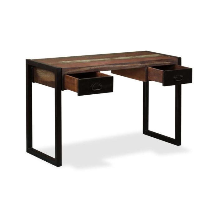 Bureau avec 2 tiroirs Bois de récupération massif 120x50x76 cm