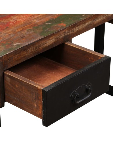 Bureau avec 2 tiroirs Bois de récupération massif 120x50x76 cm