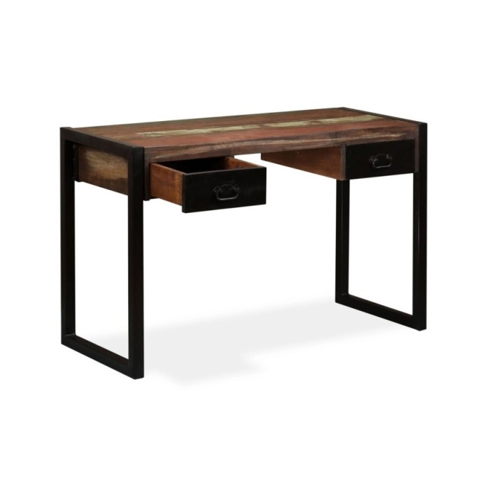 Bureau avec 2 tiroirs Bois de récupération massif 120x50x76 cm