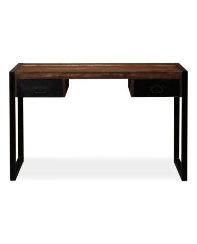 Bureau avec 2 tiroirs Bois de récupération massif 120x50x76 cm