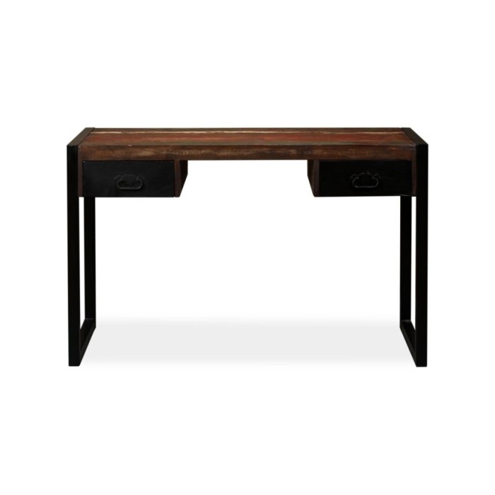 Bureau avec 2 tiroirs Bois de récupération massif 120x50x76 cm