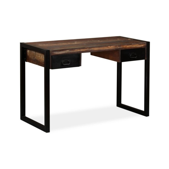Bureau avec 2 tiroirs Bois de récupération massif 120x50x76 cm