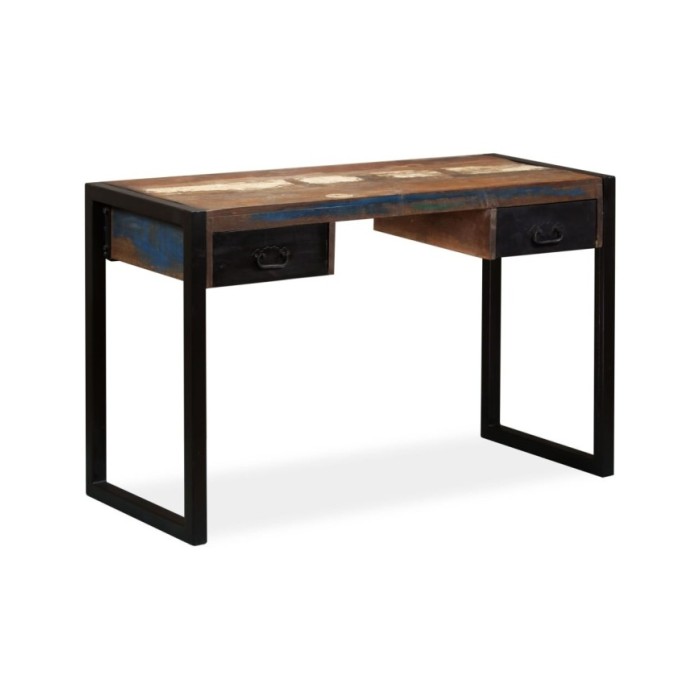Bureau avec 2 tiroirs Bois de récupération massif 120x50x76 cm