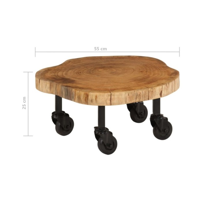 Table basse Bois d'acacia massif 60 x 55 x 25 cm