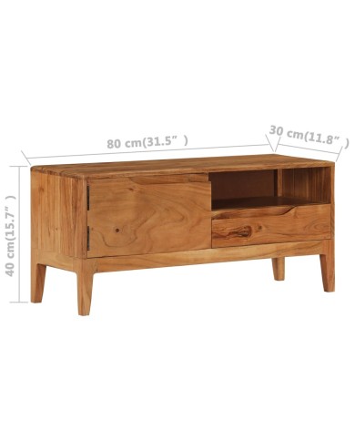 Meuble TV Bois d'acacia massif 88 x 30 x 40 cm