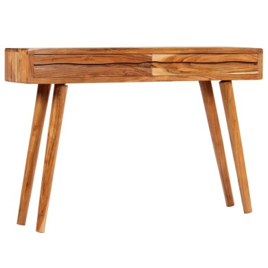 Table console Bois d'acacia avec tiroirs sculptés 118x30x80 cm