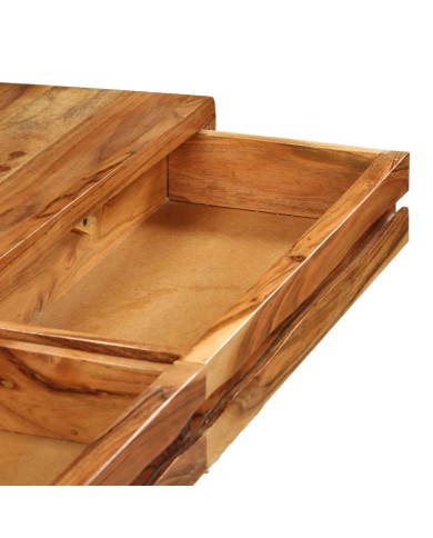 Table console Bois d'acacia avec tiroirs sculptés 118x30x80 cm