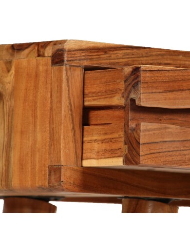 Table console Bois d'acacia avec tiroirs sculptés 118x30x80 cm