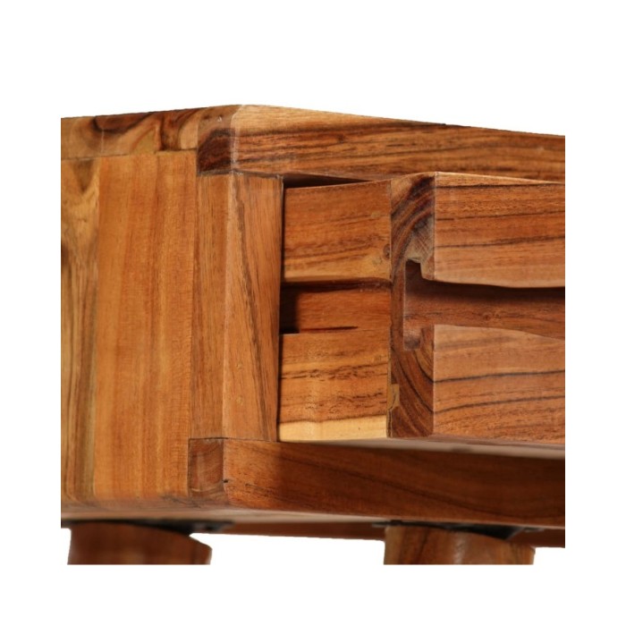 Table console Bois d'acacia avec tiroirs sculptés 118x30x80 cm