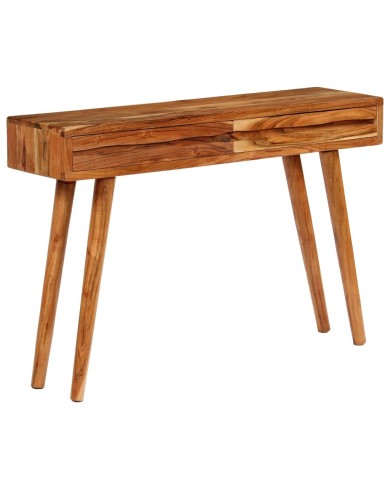 Table console Bois d'acacia avec tiroirs sculptés 118x30x80 cm